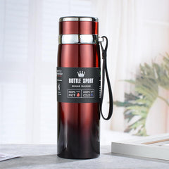 "Premium Metallic Red Sport Thermos Bottle 1000ml | Stainless Steel Insulated Flask | Keeps Drinks Hot & Cold for Hours"