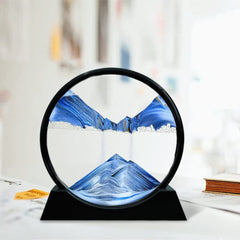“3D Flowing Sand Art Lamp – Dynamic Hourglass Landscape Painting, Decorative Desk & Home Office Ornament”