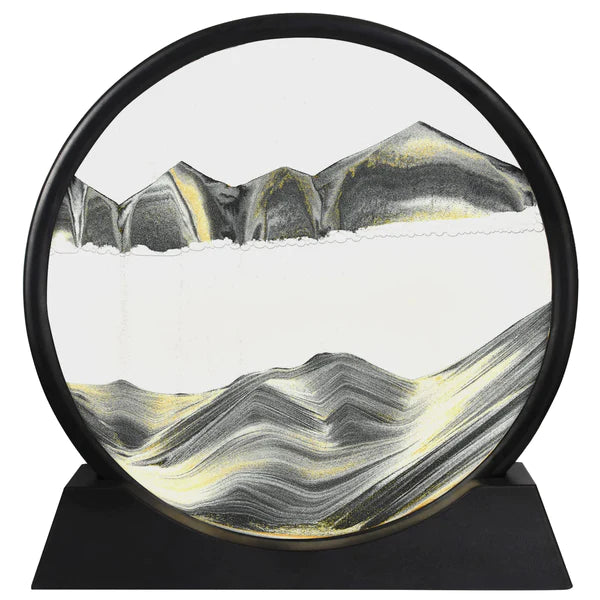 “3D Flowing Sand Art Lamp – Dynamic Hourglass Landscape Painting, Decorative Desk & Home Office Ornament”