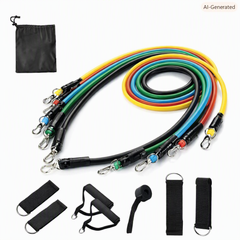 Resistance Bands Set - 11pcs Latex Pull Rope With Door Anchor, Handles, And Ankle Straps For Effective Home And Gym Workout Routines