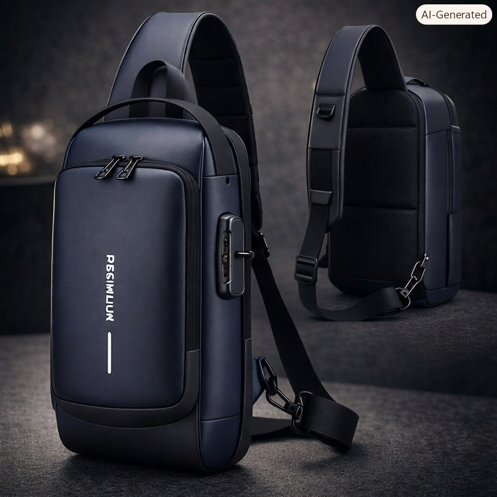 “Premium Anti‑Theft Sling Backpack – Sleek Minimalist Design with USB Charging Port”